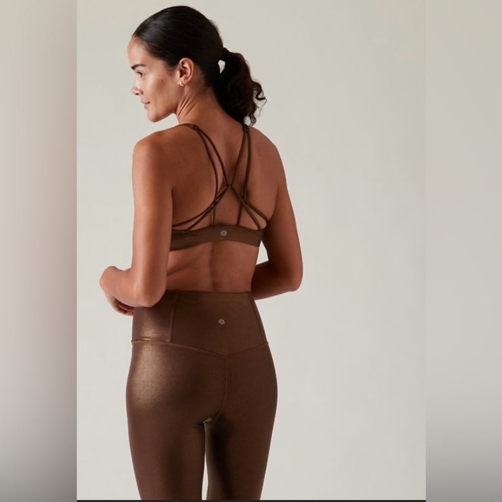☕️🍂🍁🎇Athleta Bronze Metallic 
 Leggings - Picture 2 of 9